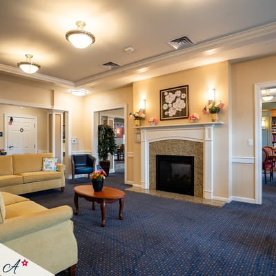Cozy common area in an assisted living facility