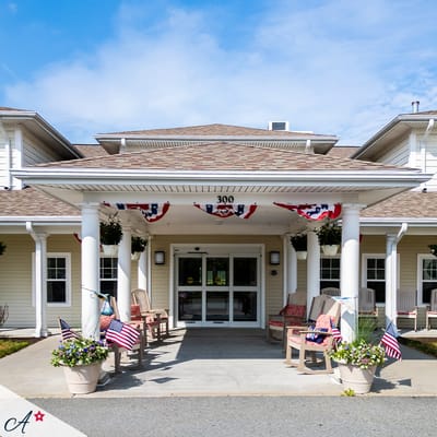 The front entrance of All American Assisted Living at Wareham