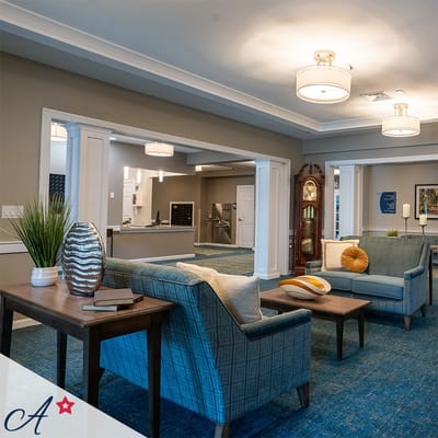 Cozy common area with seating and decor