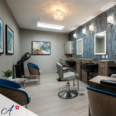 Interior view of a beauty salon in the facility