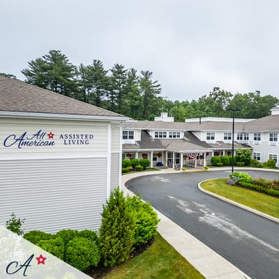 Exterior view of All American Assisted Living at Wrentham