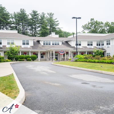 Front exterior of All American Assisted Living at Wrentham