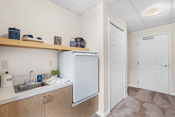 Small kitchenette area in a resident room