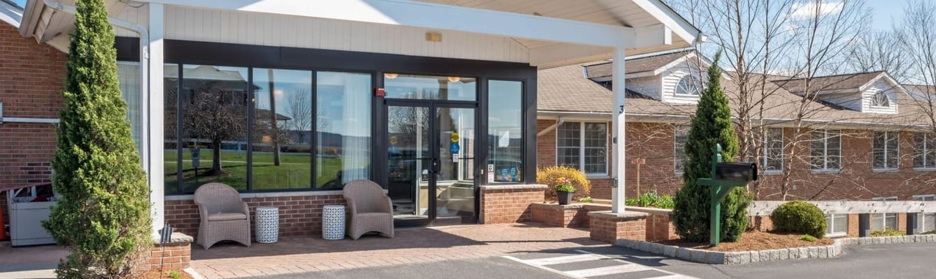Exterior view of Bentley Assisted Living entrance