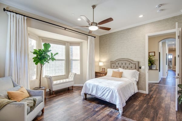 A well-furnished private resident room with natural light