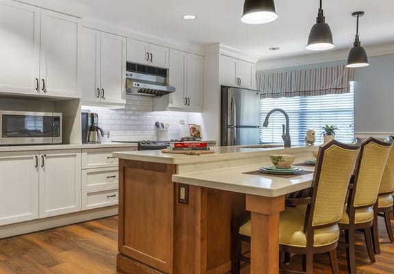 Modern kitchen interior of a senior living facility