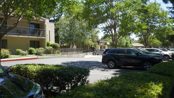 View of the facility's outdoor parking area and surroundings