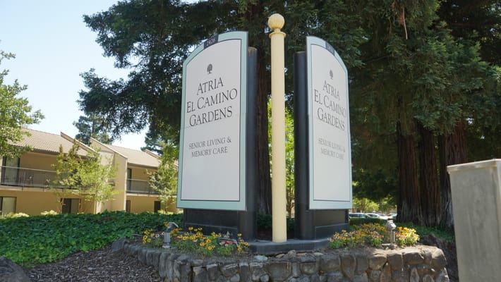 Entrance sign for Atria El Camino Gardens