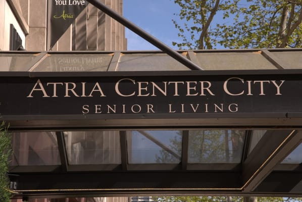 Facility logo at the entrance of Atria Center City
