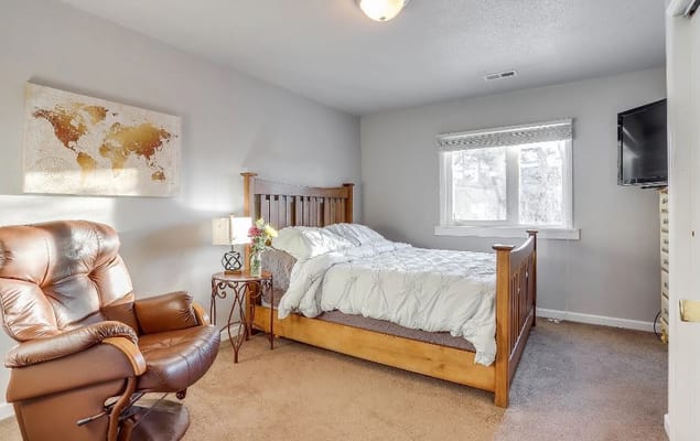 Cozy interior of a resident's room with furniture