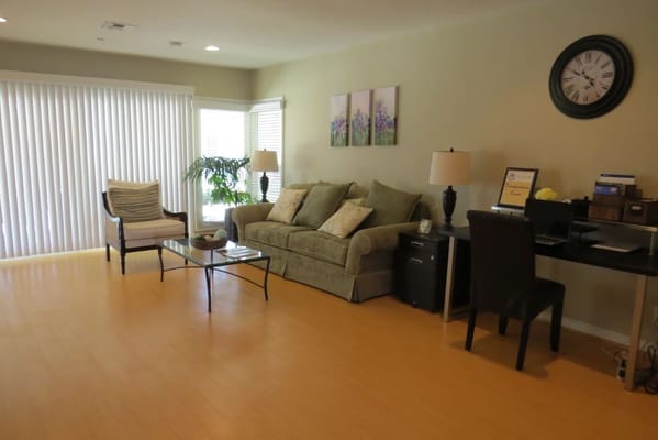 Interior living room area with furniture and decor