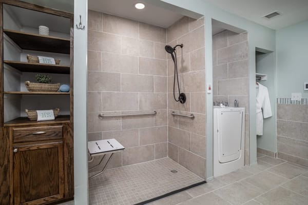 A modern bathroom designed for accessibility