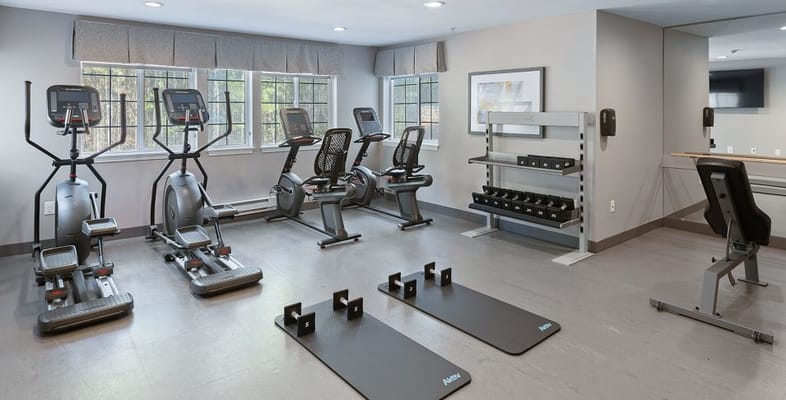 Exercise equipment in a fitness center