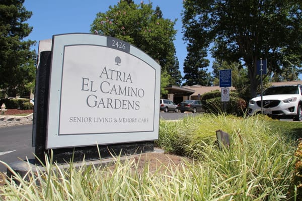 Entrance sign of Atria El Camino Gardens