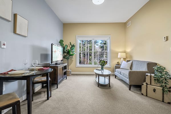 Cozy resident room with a view of nature outside