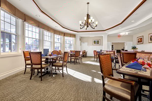 Dining area with tables and chairs