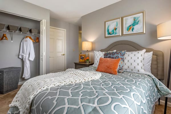 Cozy private bedroom in assisted living facility
