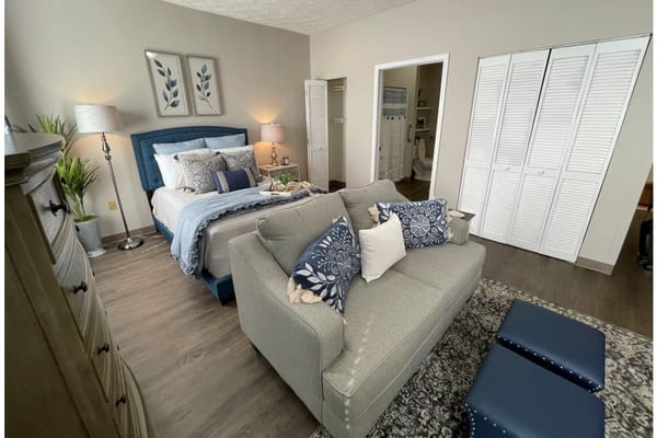 Cozy interior of a private resident room with decor