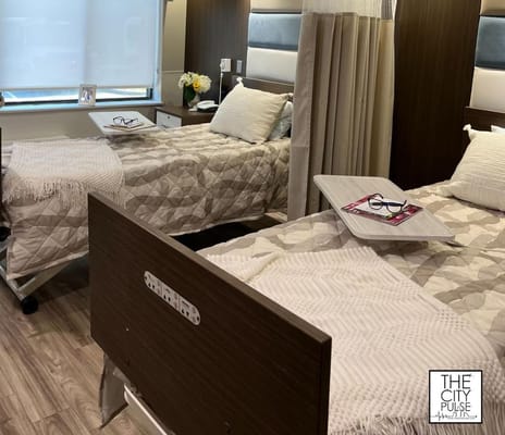A double occupancy resident room with twin beds
