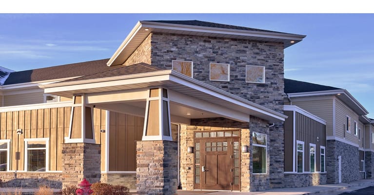 Exterior view of Riverway Assisted Living building