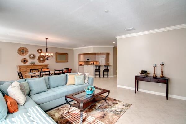 Bright common area with comfortable seating