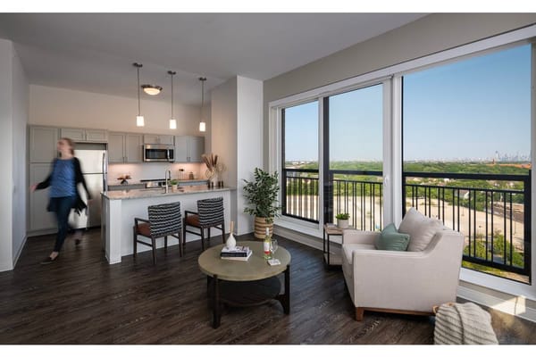 Bright interior of a modern assisted living unit