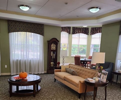 Common area with seating and decor