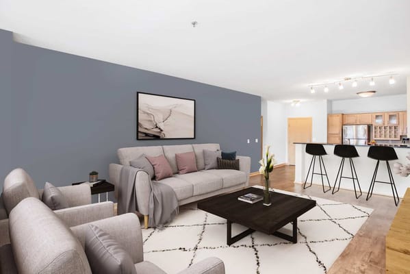 Stylish interior living space with modern furnishings