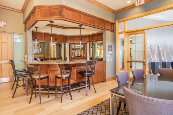 Common area featuring a bar and seating