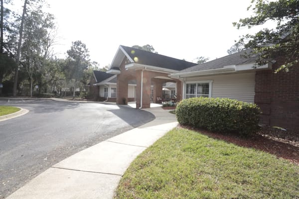 Pathway leading to the facility entrance