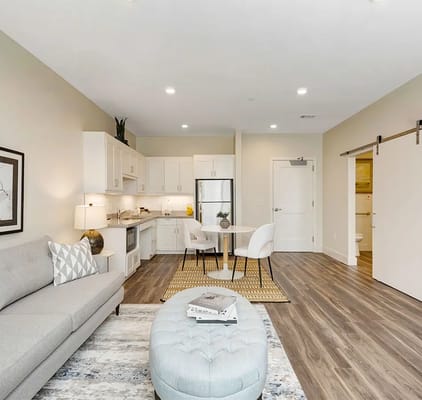 Bright and modern interior of a resident's room