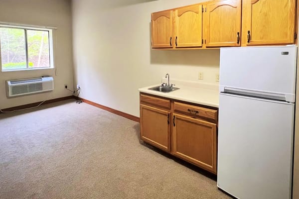 Interior view of a kitchenette in a resident room