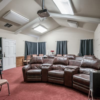 Interior view of a lounge area with seating