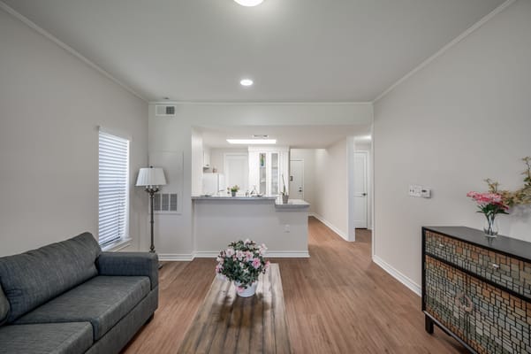 Bright and modern interior living space with minimal decor