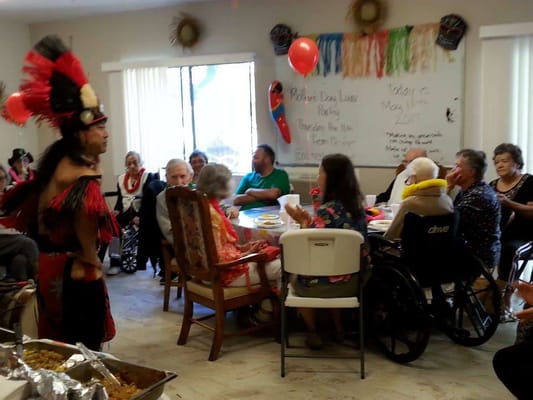 Residents enjoying an activity during a celebration