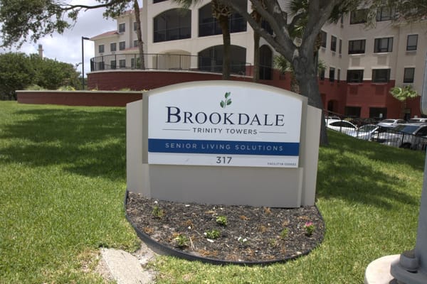 Sign for Brookdale Trinity Towers facility