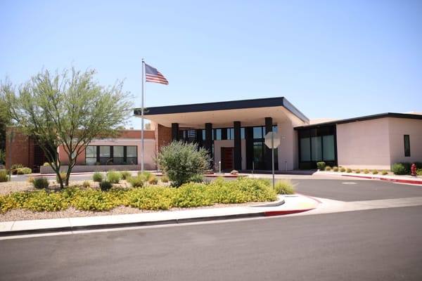 Exterior view of Lumina Las Vegas facility with landscaping