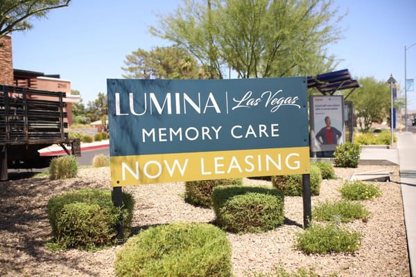 Sign for Lumina Las Vegas Memory Care facility