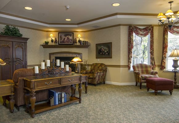 Cozy living room space with seating and decor