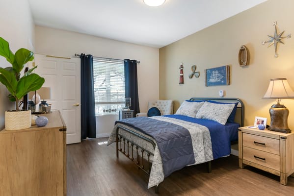 Cozy private room designed for resident comfort