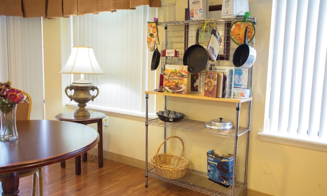 Cozy interior scene with kitchen items and decor