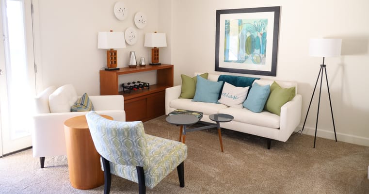 Cozy common area with modern furnishings