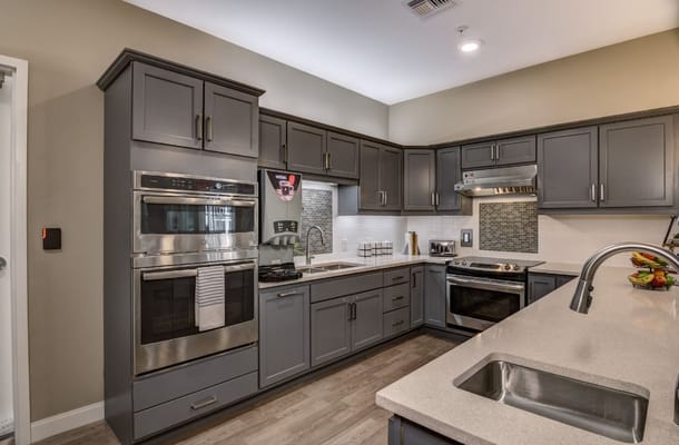 Modern kitchen in a senior living facility