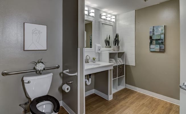 Modern bathroom interior with clean fixtures