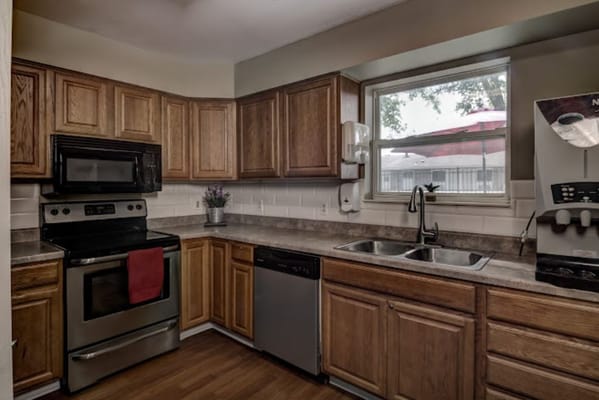 Interior view of a well-equipped kitchen