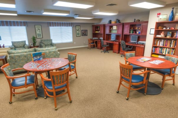 Common area with seating and workstations