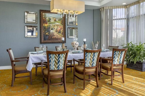 Elegant dining room set for a meal