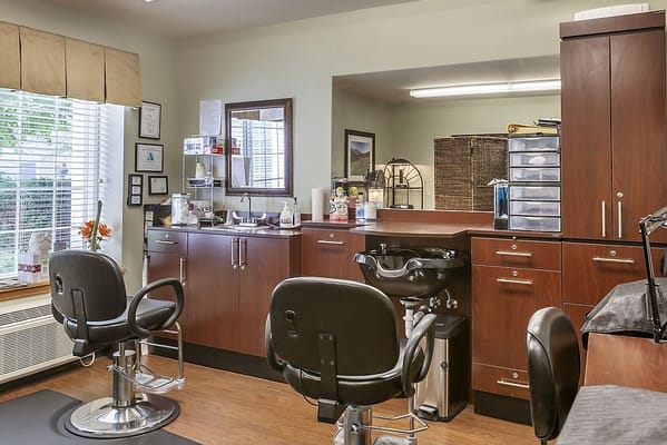 Interior view of a hair salon within the facility