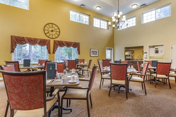 Dining area with elegant tables and chairs