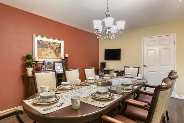 Well-set dining table in a cozy dining room